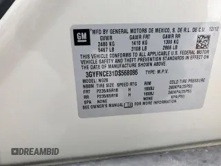 2013 Cadillac SRX Luxury Collection z VIN 3GYFNCE31DS568086, wystawiony jako Copart lot #55923155 z przebiegiem 147 148 mil mil oraz Szkoda całkowita • Salvage title. Historia ofert i sprzedaży dostępna na DreamBid. Obrazek 13.