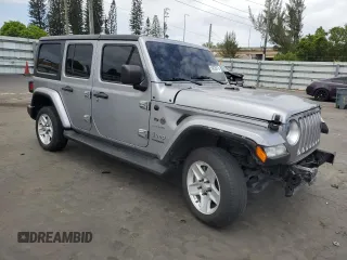 2020 Jeep Wrangler Unlimited Sahara z VIN 1C4HJXEN3LW184557, wystawiony jako Copart lot #54826075 z przebiegiem 50 785 mil mil oraz Szkoda całkowita • Salvage title. Historia ofert i sprzedaży dostępna na DreamBid. Obrazek 4.