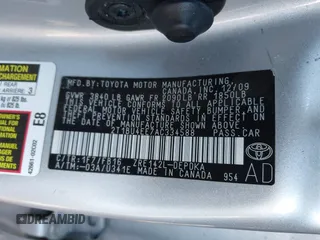 2010 Toyota Corolla with VIN 2T1BU4EE7AC334588, listed as a IAAI auction lot 41621246 with 45,257 mi miles. Bid and sale history available at carsss.com. Image 9.