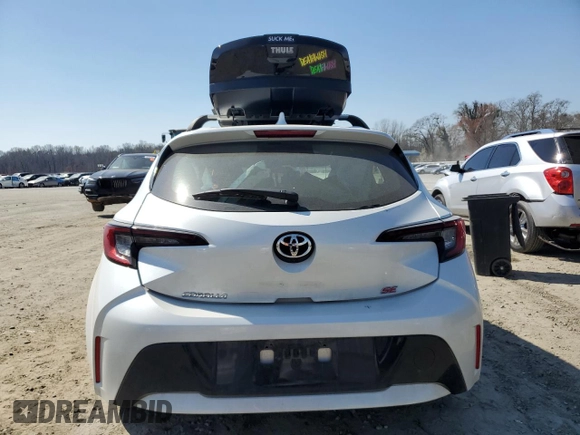 2023 Toyota Corolla Hatchback SE with VIN JTND4MBE4P3192467, listed as a Copart auction lot 46859694 with 83,831 mi miles and Salvage Title. Bid and sale history available at carsss.com. Image 6.