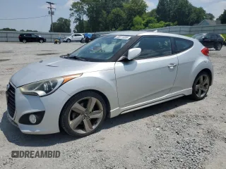 2014 Hyundai Veloster Turbo with VIN KMHTC6AE4EU182833, listed as a Copart auction lot 58911035 with 162,752 mi miles and Salvage title. Bid and sale history available at DreamBid. Image 1.