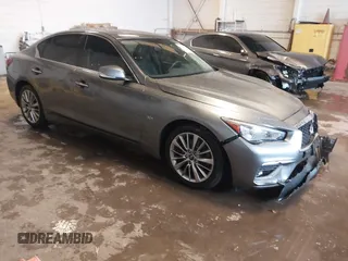 2019 Infiniti Q50 Luxe with VIN JN1EV7AR3KM553298, listed as a IAAI auction lot 42340885 with 33,508 mi miles and . Bid and sale history available at DreamBid. Image 1.