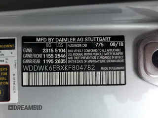 2019 Mercedes-Benz C 43 AMG with VIN WDDWK6EBXKF804782, listed as a Copart auction lot 70933333 with 26,368 mi miles and Salvage title. Bid and sale history available at DreamBid. Image 12.