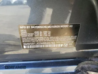 2021 BMW 3 Series 330i with VIN 3MW5R1J02M8B49793, listed as a Copart auction lot 49740925 with 42,281 mi miles and Salvage Title. Bid and sale history available at carsss.com. Image 12.