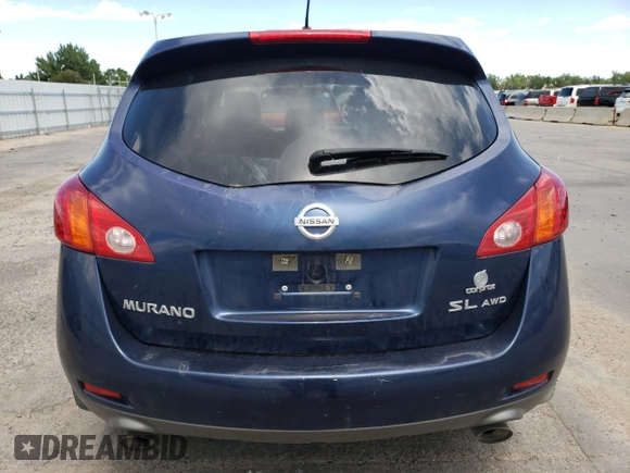 2009 Nissan Murano SL with VIN JN8AZ18W59W134056, listed as a Copart auction lot 66243024 with 129,427 mi miles and Salvage Title. Bid and sale history available at carsss.com. Image 6.