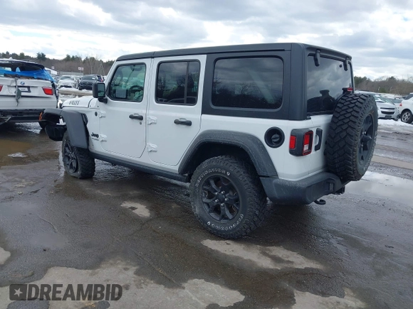 2022 Jeep Wrangler Unlimited Sport S with VIN 1C4HJXDG3NW155467, listed as a IAAI auction lot 41638650 with 22,698 mi miles and . Bid and sale history available at DreamBid. Image 3.