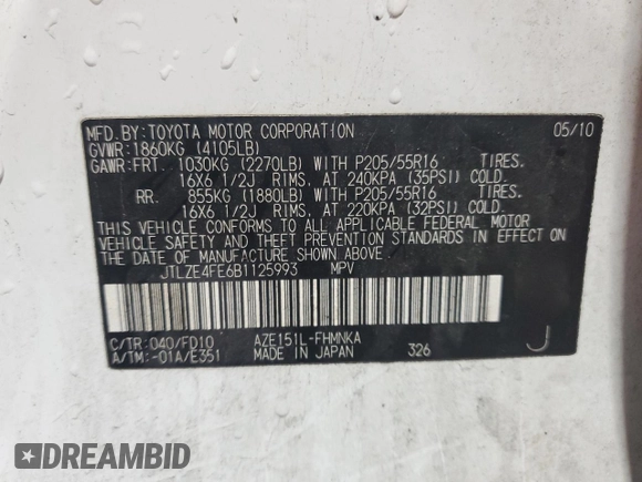 2011 Scion xB z VIN JTLZE4FE6B1125993, wystawiony jako Copart lot #53336335 z przebiegiem 229 378 mil mil oraz Szkoda całkowita • Salvage title. Historia ofert i sprzedaży dostępna na DreamBid. Obrazek 12.