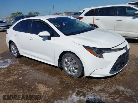 2020 Toyota Corolla LE with VIN JTDEPRAEXLJ044523, listed as a IAAI auction lot 41986824 with 101,504 mi miles. Bid and sale history available at carsss.com. Image 1.