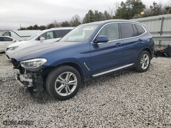 2019 BMW X3 xDrive30i with VIN 5UXTR9C5XKLP93273, listed as a Copart auction lot 47653755 with 42,664 mi miles and Salvage Title. Bid and sale history available at carsss.com. Image 1.