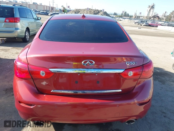 2014 Infiniti Q50 Sport with VIN JN1BV7AP4EM676615, listed as a IAAI auction lot 42007415 with 80,276 mi miles and . Bid and sale history available at DreamBid. Image 16.