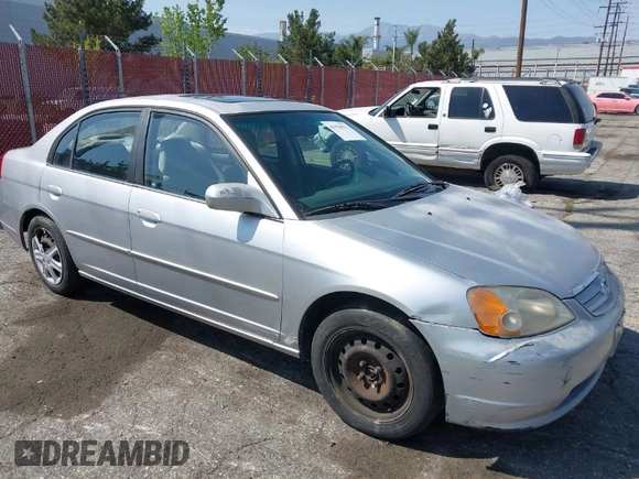 2001 Honda Civic EX with VIN JHMES267X1S003959, listed as a IAAI auction lot 41978932 with 181,380 mi miles. Bid and sale history available at carsss.com. Image 1.