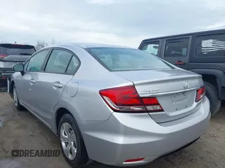 2015 Honda Civic Sedan LX with VIN 19XFB2F54FE111833, listed as a IAAI auction lot 42037241 with 61,080 mi miles. Bid and sale history available at carsss.com. Image 3.