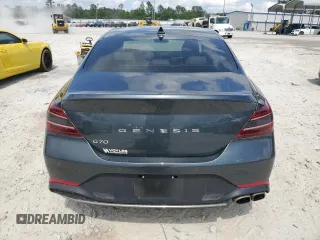 2023 Genesis G70 2.0T with VIN KMTG34TA4PU120566, listed as a Copart auction lot 53307455 with 31,933 mi miles and Salvage title. Bid and sale history available at DreamBid. Image 6.