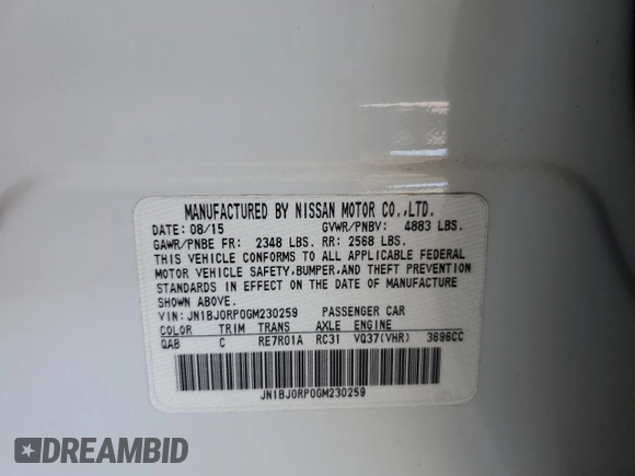 2016 Infiniti QX50 with VIN JN1BJ0RP0GM230259, listed as a Copart auction lot 49252975 with 117,752 mi miles and Salvage Title. Bid and sale history available at carsss.com. Image 13.