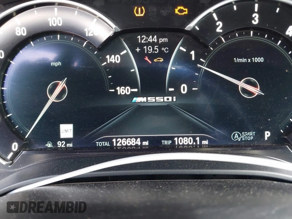 2018 BMW 5 Series M550i xDrive with VIN WBAJB9C59JB049436, listed as a IAAI auction lot 42126762 with 126,684 mi miles and . Bid and sale history available at DreamBid. Image 16.
