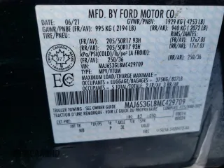 2021 Ford EcoSport SE z VIN MAJ6S3GL8MC429709, wystawiony jako Copart lot #88300995 z przebiegiem 51 102 mil mil oraz Szkoda całkowita • Salvage title. Historia ofert i sprzedaży dostępna na DreamBid. Obrazek 14.