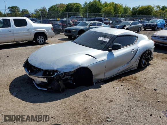 2020 Toyota GR Supra 3.0 with VIN WZ1DB4C08LW031739, listed as a Copart auction lot 71182044 with 0 mi miles and Salvage Title. Bid and sale history available at carsss.com. Image 1.