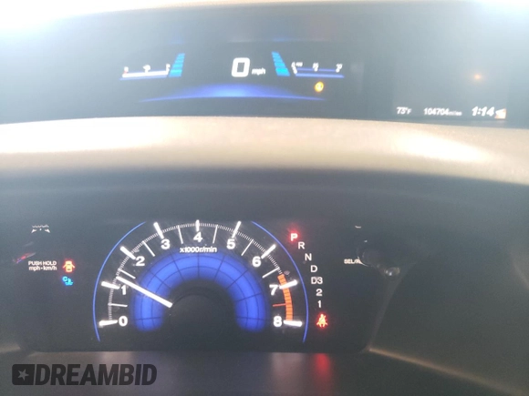 2013 Honda Civic LX with VIN 19XFB2F52DE097346, listed as a Copart auction lot 55396225 with 104,704 mi miles and Salvage Title. Bid and sale history available at DreamBid. Image 9.