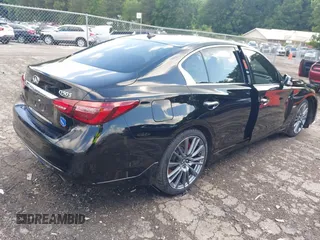2018 Infiniti Q50 Red Sport 400 with VIN JN1FV7AP0JM461227, listed as a IAAI auction lot 42308384 with 100,694 mi miles and . Bid and sale history available at DreamBid. Image 4.