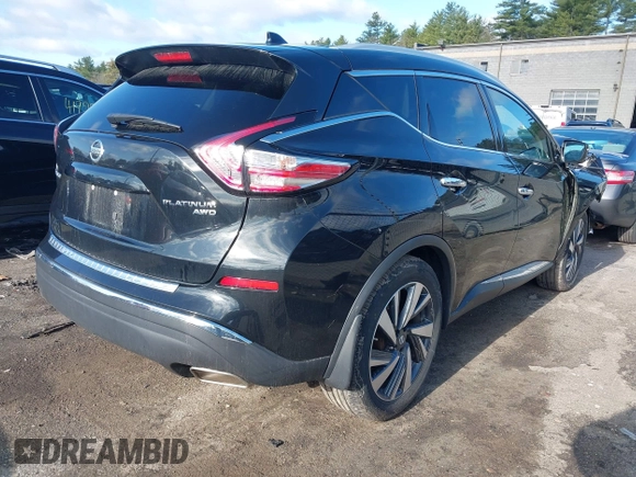 2018 Nissan Murano Platinum with VIN 5N1AZ2MH3JN186056, listed as a IAAI auction lot 41921938 with 67,843 mi miles and . Bid and sale history available at carsss.com. Image 4.