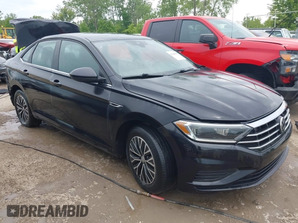2019 Volkswagen Jetta SEL with VIN 3VWE57BU7KM094763, listed as a IAAI auction lot 42346615 with 157,621 mi miles and . Bid and sale history available at DreamBid. Image 1.