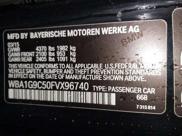 2015 BMW 2 Series 228i xDrive with VIN WBA1G9C50FVX96740, listed as a IAAI auction lot 41868568 with NaN miles. Bid and sale history available at carsss.com. Image 9.