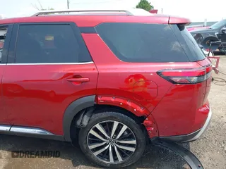 2023 Nissan Pathfinder Platinum with VIN 5N1DR3DJXPC234002, listed as a IAAI auction lot 42480807 with 21,477 mi miles and . Bid and sale history available at DreamBid. Image 6.