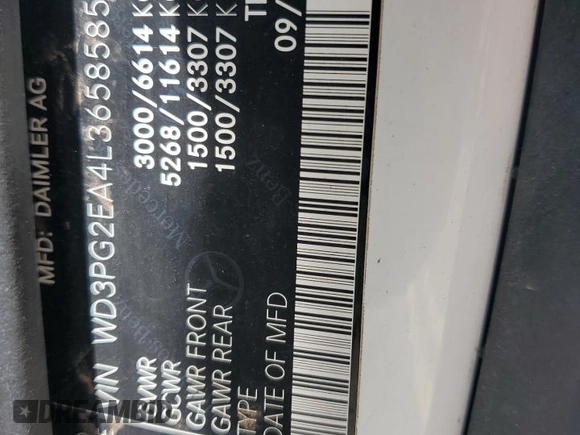 2020 Mercedes-Benz Metris Cargo with VIN WD3PG2EA4L3658585, listed as a Copart auction lot 64163654 with 53,643 mi miles and Salvage Title. Bid and sale history available at carsss.com. Image 13.
