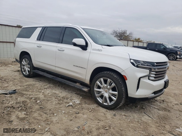 2021 Chevrolet Suburban High Country with VIN 1GNSKGKL6MR149816, listed as a Copart auction lot 83564234 with 104,623 mi miles and Salvage Title. Bid and sale history available at carsss.com. Image 4.