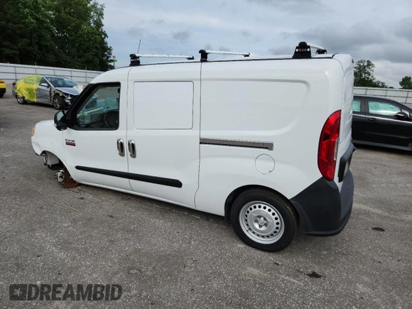 2021 Ram ProMaster City Cargo Tradesman with VIN ZFBHRFAB5M6T49995, listed as a Copart auction lot 58478405 with 86,748 mi miles and Salvage title. Bid and sale history available at DreamBid. Image 2.
