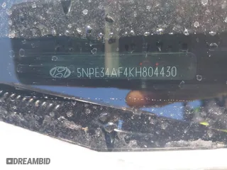 2019 Hyundai Sonata Sport with VIN 5NPE34AF4KH804430, listed as a IAAI auction lot 41663733 with 51,297 mi miles. Bid and sale history available at carsss.com. Image 9.
