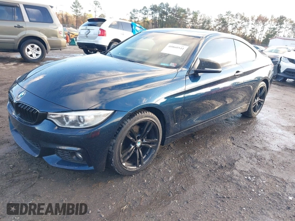 2014 BMW 4 Series 428i xDrive z VIN WBA3N9C55EF722107, wystawiony jako IAAI lot #40860541 z przebiegiem 95 666 mil mil oraz . Historia ofert i sprzedaży dostępna na DreamBid. Obrazek 2.