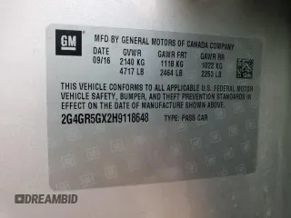 2017 Buick Regal Premium II with VIN 2G4GR5GX2H9118648, listed as a Copart auction lot 77859024 with 120,475 mi miles and Salvage Title. Bid and sale history available at carsss.com. Image 14.