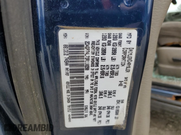 2003 Dodge Grand Caravan with VIN 2D4GP74L73R110290, listed as a Copart auction lot 50296105 with Not Provided miles and Clean Title. Bid and sale history available at DreamBid. Image 13.