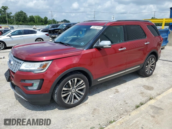 2017 Ford Explorer Platinum z VIN 1FM5K8HT1HGD20357, wystawiony jako Copart lot #63019495 z przebiegiem 134 960 mil mil oraz Szkoda całkowita • Salvage title. Historia ofert i sprzedaży dostępna na DreamBid. Obrazek 1.