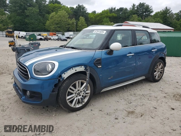 2019 MINI Countryman Cooper with VIN WMZYV5C59K3F57762, listed as a Copart auction lot 57341025 with 34,033 mi miles and Salvage title. Bid and sale history available at DreamBid. Image 1.