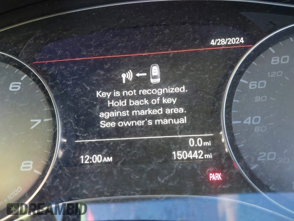 2014 Audi S7 Prestige with VIN WAUW2AFC6EN065356, listed as a IAAI auction lot 40994378 with 150,442 mi miles. Bid and sale history available at carsss.com. Image 7.
