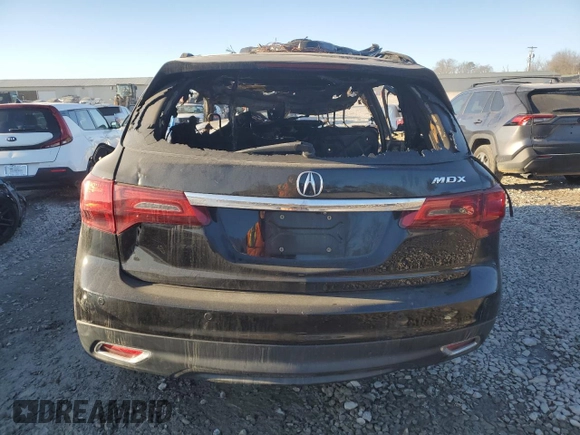 2015 Acura MDX Advance with VIN 5FRYD3H86FB002623, listed as a Copart auction lot 87800625 with Not Provided miles and Salvage Title. Bid and sale history available at DreamBid. Image 6.