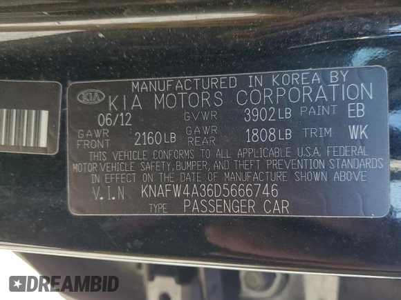 2013 Kia Forte SX with VIN KNAFW4A36D5666746, listed as a Copart auction lot 77599994 with 190,471 mi miles and Salvage Title. Bid and sale history available at carsss.com. Image 14.