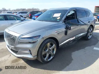 2023 Genesis GV80 with VIN KMUHCESCXPU128132, listed as a IAAI auction lot 41781980 with 14,697 mi miles. Bid and sale history available at carsss.com. Image 2.