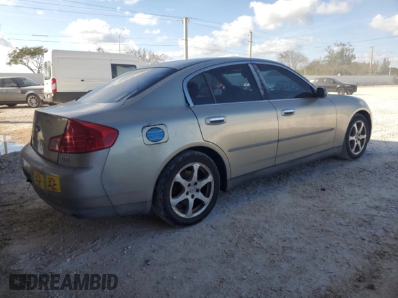 2003 Infiniti G35 w/Leather with VIN JNKCV51E53M317323, listed as a Copart auction lot 44179645 with 192,228 mi miles and Salvage Title. Bid and sale history available at carsss.com. Image 3.