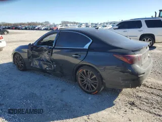2017 Infiniti Q50 Red Sport 400 with VIN JN1FV7APXHM850287, listed as a Copart auction lot 47185255 with 72,703 mi miles and Salvage title. Bid and sale history available at DreamBid. Image 2.