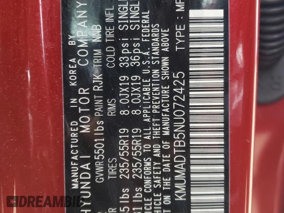 2022 Genesis GV70 2.5T z VIN KMUMADTB5NU072425, wystawiony jako Copart lot #54200445 z przebiegiem 41 199 mil mil oraz Szkoda całkowita • Salvage title. Historia ofert i sprzedaży dostępna na DreamBid. Obrazek 13.