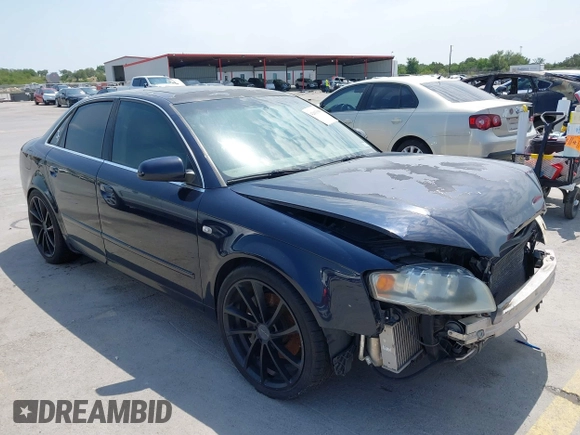 2007 Audi A4 2.0T with VIN WAUAF78E27A207843, listed as a IAAI auction lot 42033988 with 166,453 mi miles. Bid and sale history available at carsss.com. Image 1.