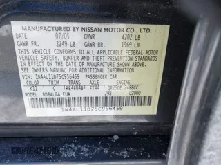 2005 Nissan Altima S z VIN 1N4AL11D75C956459, wystawiony jako IAAI lot #41595187 z przebiegiem Nie podano mil oraz . Historia ofert i sprzedaży dostępna na DreamBid. Obrazek 9.