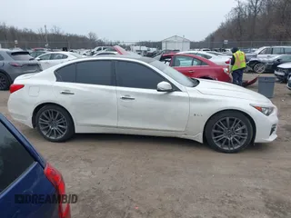 2016 Infiniti Q50 3.0t Red Sport 400 with VIN JN1FV7AR5GM450606, listed as a IAAI auction lot 41614906 with 108,187 mi miles. Bid and sale history available at carsss.com. Image 13.