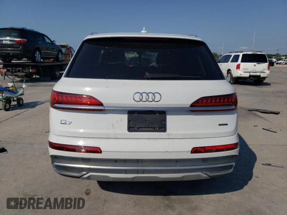 2020 Audi Q7 Premium with VIN WA1AJAF79LD006821, listed as a Copart auction lot 58021623 with 0 mi miles. Bid and sale history available at carsss.com. Image 6.