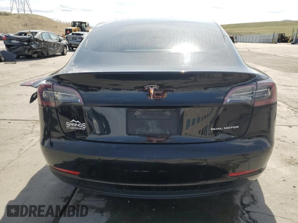 2020 Tesla Model 3 Long Range with VIN 5YJ3E1EB4LF599909, listed as a Copart auction lot 52435425 with 118,574 mi miles and Salvage Title. Bid and sale history available at DreamBid. Image 6.