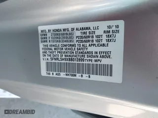 2011 Honda Odyssey Touring with VIN 5FNRL5H9XBB012899, listed as a IAAI auction lot 41611879 with 171,041 mi miles. Bid and sale history available at carsss.com. Image 9.