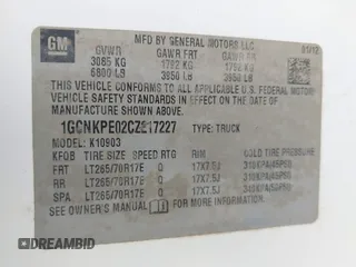 2012 Chevrolet Silverado 1500 Work Truck with VIN 1GCNKPE02CZ217227, listed as a IAAI auction lot 41895959 with 77,040 mi miles and . Bid and sale history available at DreamBid. Image 9.